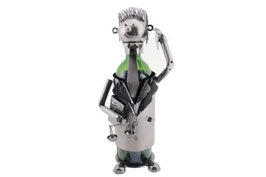 Wine Bodies Happy Groomed Court Lawyer Metal Wine Bottle Holder ZA419