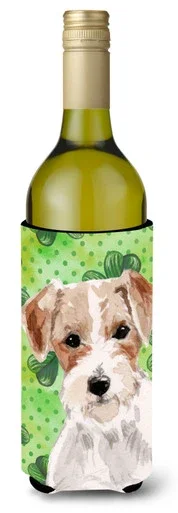 Wire Hair Jack Russell St. Patrick’s Wine Bottle Beverge Insulator Hugger BB9543LITERK