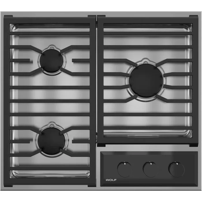 Wolf 24 Inch Wide 3 Burner Transitional Framed Liquid Propane Cooktop