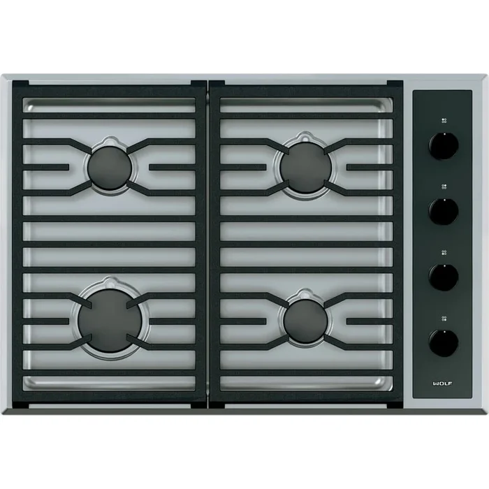 Wolf 30 Inch Wide 4 Burner Transitional Liquid Propane Cooktop