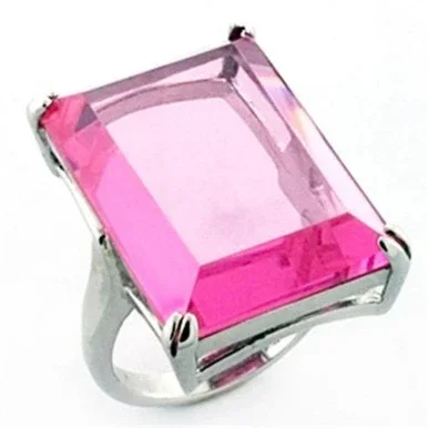 Women’s 925 Sterling Silver Ring with Oblong Shaped AAA Grade CZ Rose – Size 5