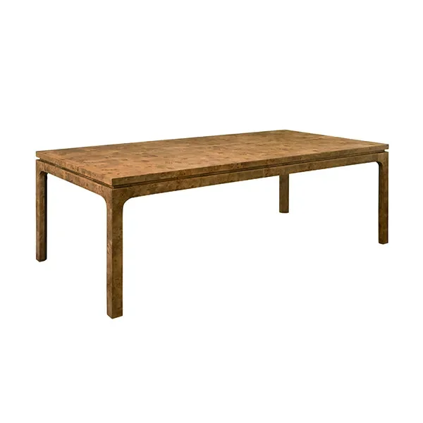 Worlds Away – Adams Modern Rectangular Dining Table in Dark Burl Wood – ADAMS DBW
