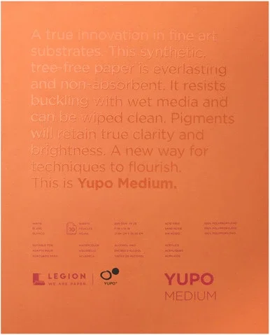 Yupo Medium Pads 11″X14″ 10 Sheets/Pkg-White 74lb