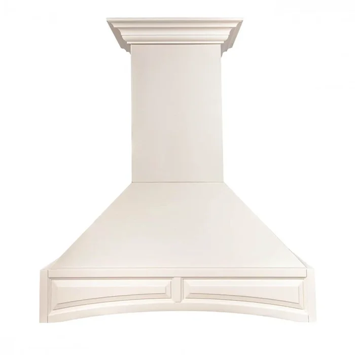 Z-Line 36” Wooden Wall Mount Range Hood in White – Includes Motor