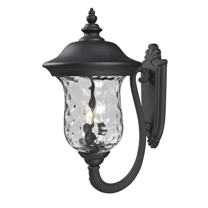 Z-Lite Armstrong 24″ Tall 3 Light Wall Sconce with Clear Water Glass