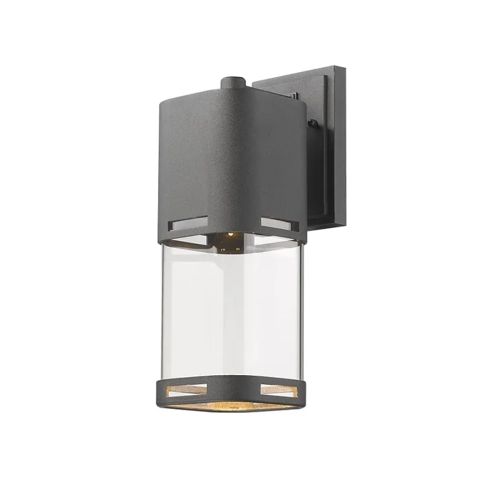 Z-Lite Lestat 14″ Tall LED Wall Sconce with Clear Cylinder Glass – 2700K
