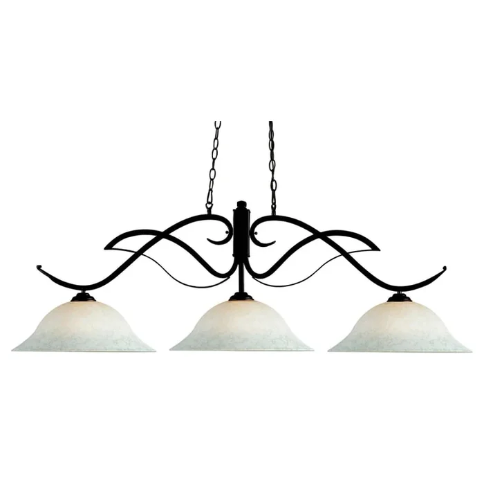 Z-Lite Phoenix 3 Light 54″ Wide Chandelier with White Mottle Glass Shade