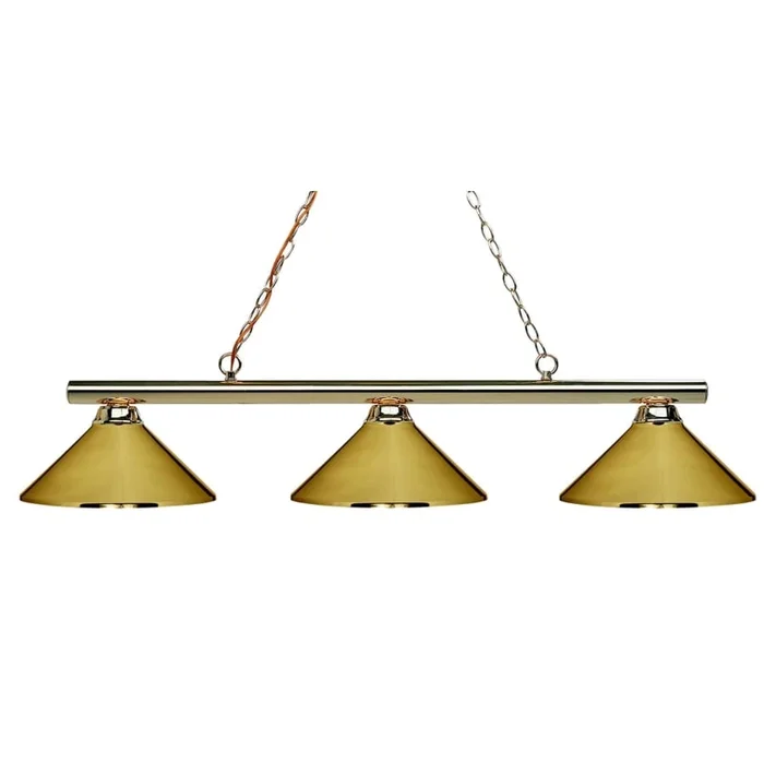 Z-Lite Sharp Shooter 3 Light Chandelier with Metal Polished Brass Metal Shade