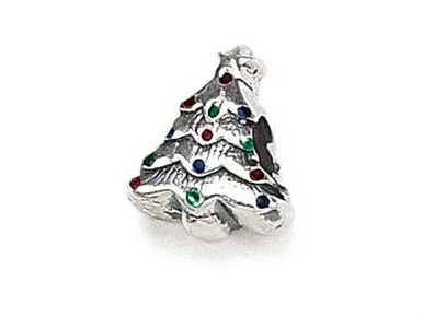 Zable Sterling Silver Christmas Tree Bead / Charm BZ1417T