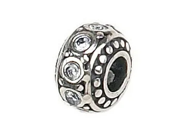 Zable Sterling Silver Crystal Birth Month April Bead / Charm BZ1053T