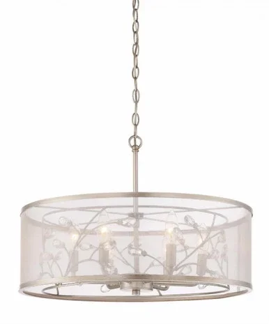 Zeev Lighting Contemporary Vine Chandelier With Burnished Silver CD10201-6-BNS