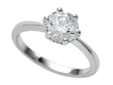Zoe R 7mm Sterling Silver Round Cubic Zirconia CZ Engagement Ring BM16823 – BM16823T7