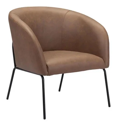 Zuo Modern Quinten Accent Chair With Vintage Brown Finish 109055